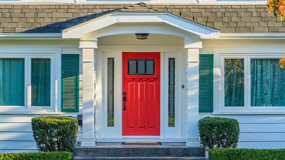 Home with Red Front Door
